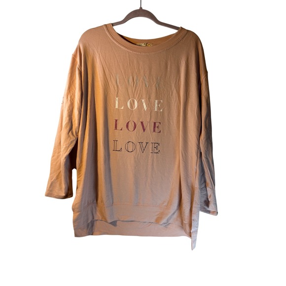 C&C California Tops - C&C California Pink Love Graphic Sweatshirt Oversized XL